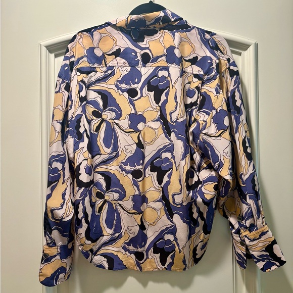 Equipment Tops - Equipment Blue and Cream Floral Blazer